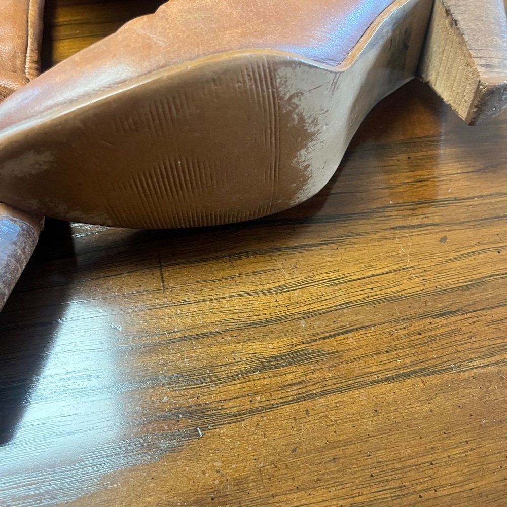 Vintage Frye Tan Camel 100% Leather Knee High Boots Womens 6 - Picture 5 of 10